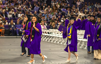 Graduates in cap and gown