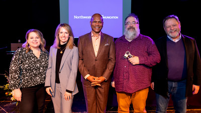 Photo of SoC Dean E. Patrick Johnson, associate dean of research Molly Losh, and faculty Rives Collins, Stacey Kaplan, and Stephan Moore