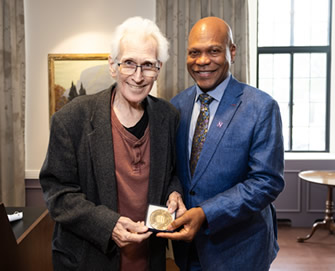 Paul Edwards and E. Patrick Johnson at SoC’s retirement reception in June 2025