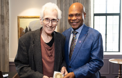 Paul Edwards and E. Patrick Johnson at SoC’s retirement reception in June 2025