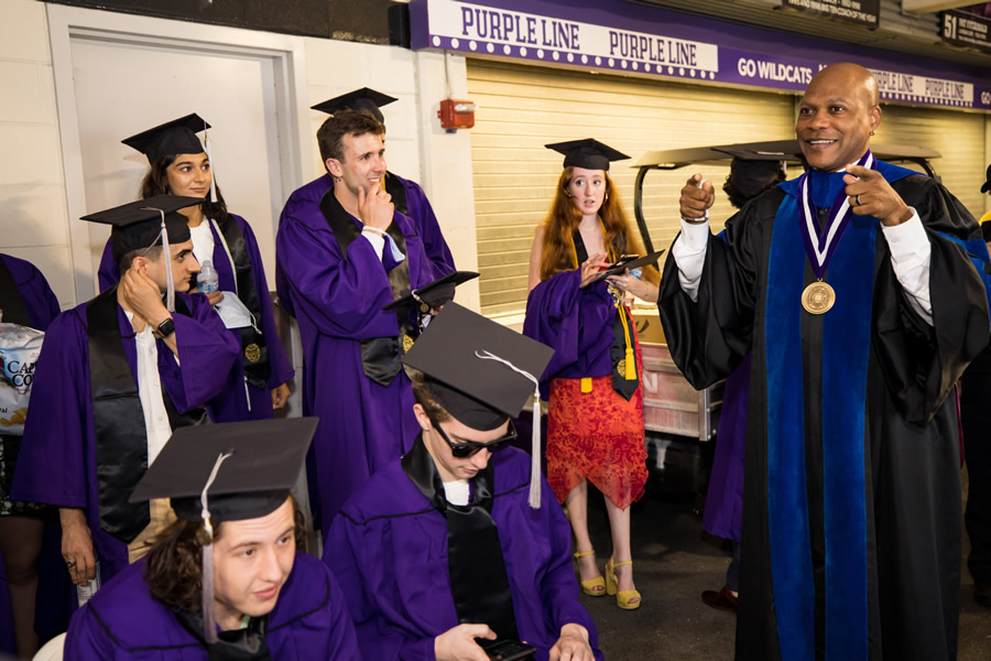 students with Dean Johnson